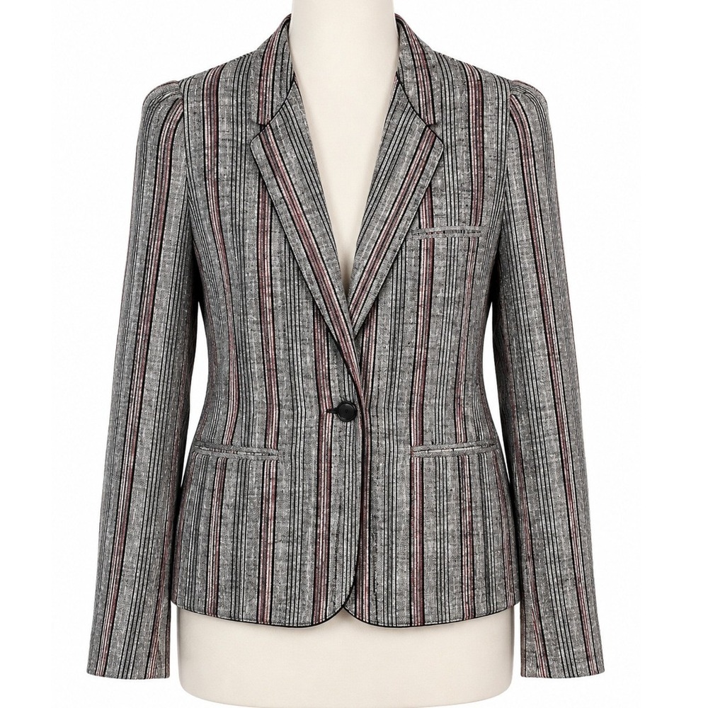 VTG Haberdasher Size 11 12 Blazer Jacket Linen Boho Dark Academia Officecore 80s